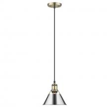  3306-S AB-CH - Orwell AB Small Pendant - 7" in Aged Brass with Chrome shade